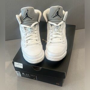 Air Jordan 5 Retro BG White Jumpman Size Tag: 6Y (fits Women’s 7.5) Lace Locks